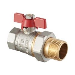 Zawór kulowy z motylkiem  z półśrubunkiem  DIAMOND - KUREK - 1/2" - 3/4" - 1"