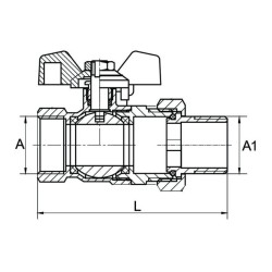 Zawór kulowy ze śrubunkiem niebieski HISZPAN - 1/2" - 3/4" - 1" - 5/4"