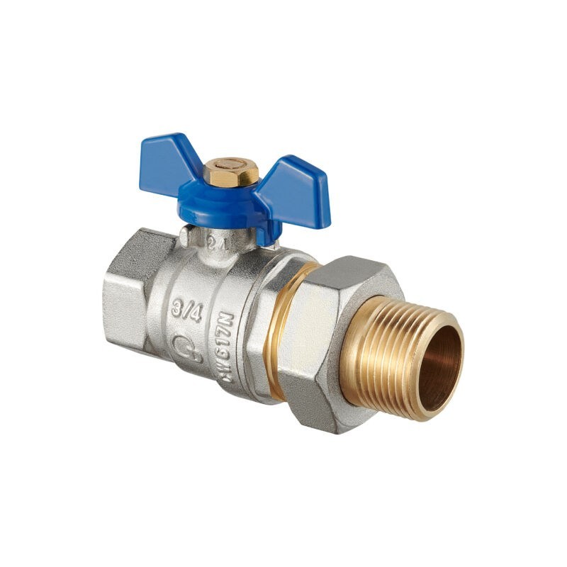 Zawór kulowy ze śrubunkiem niebieski HISZPAN - 1/2" - 3/4" - 1" - 5/4"