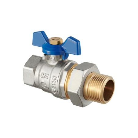 Zawór kulowy ze śrubunkiem niebieski HISZPAN - 1/2" - 3/4" - 1" - 5/4"