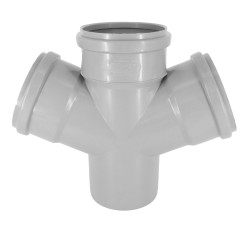 Czwórnik kanalizacyjny fi 110 x 110 x 110 67°  stopni szary