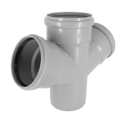 Czwórnik kanalizacyjny fi 110 x 110 x 110 67°  stopni szary