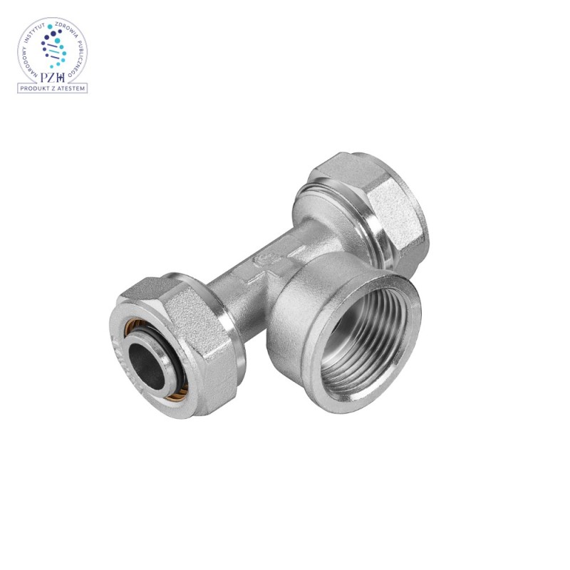 Trójnik PEX z przyłączem gwintowanym GW skręcany - skręcane
