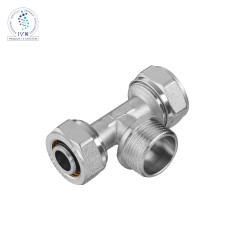 Trójnik PEX z przyłączem gwintowanym GZ skręcany - skręcane