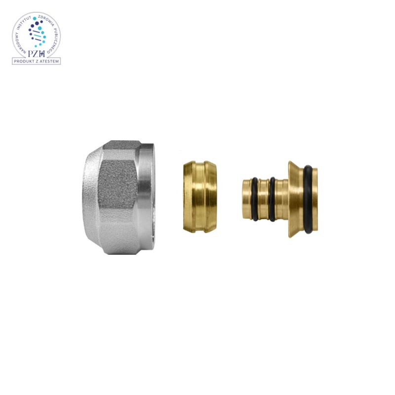 Zacisk PEX skręcany Adapter przyłączeniowy, stożkowy (eurokonus) 3/4"x20 - 3/4x20 sześciokątna nakrętka