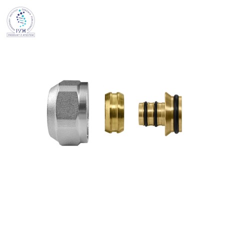 Zacisk PEX skręcany Adapter przyłączeniowy, stożkowy (eurokonus) 3/4"x20 - 3/4x20 sześciokątna nakrętka